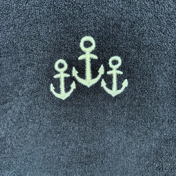 LULU B Sweater Womens Medium Blue White Nautical Anchor Coastal Pullover Beachy - Picture 3 of 8